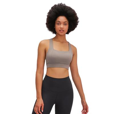 China New Breathable Yoga Cavity Back Sports Bare Bra Gathering Bra Running Fitness Yoga Bra Oura Workout Clothing for sale