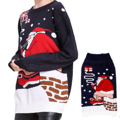 China Anti-wrinkle 2021 newly design jacquardfamily breathable urgly winter wear custom christmas sweater for sale