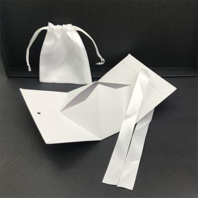 China Luxury Recycled Materials Jewelry Box Packaging Set Bespoke Royal White Paper Box Bag Pouch For Jewelry for sale