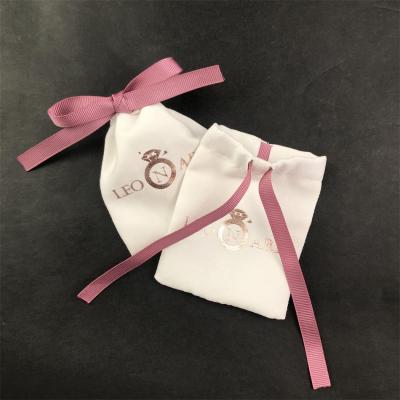 China Wholesale Custom Pink Multi-Function Logo 13x10cm Drawstring Satin Package Jewelry Pouch Jewelry Bag Dust Bag for sale