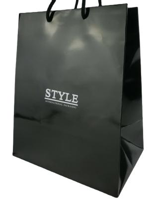 China Size Recyclable High Quality Custom Color Print Logo Lamination Gift Glossy Art Paper Bag With PP Rope Twine Handle for sale