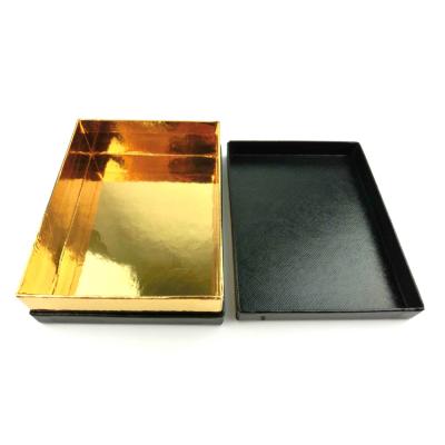 China Recycled Materials Black Texture Special Paper Hot Stamping In Gold Silver Paper Printing Packaging Christmas Jewelry Gift Paper Boxes for sale