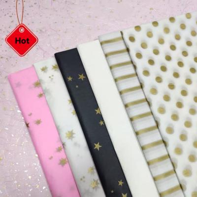 China Recyclable Custom White Gold Color Wrapping Shoe Recycled Apparel Foil Garment Lamination Printing Christmas Tissue Paper for sale