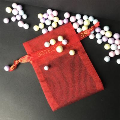 China Wholesale Custom Gift Silk Organza Cosmetic Makeup Drawstring Bags for sale