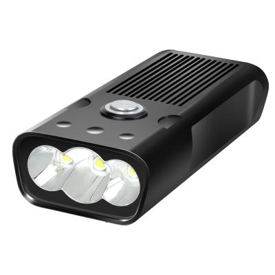 China Aluminum Alloy 3 LED Flashlight Bike Front Light Multi Function 3 In 1 Cycling Light IPX5 Waterproof for sale