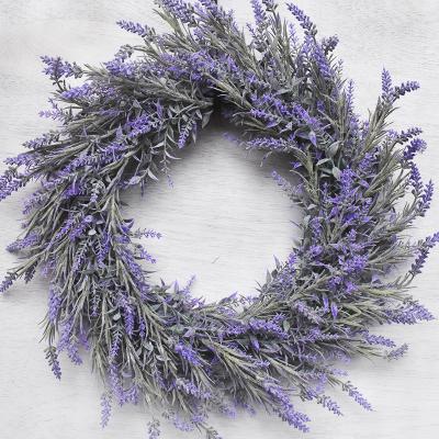 China Wholesale Home Decorative Artificial Flowers Lavender Christmas Wreath Front Entrance Wedding Braids Lavender Garlands for sale