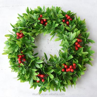 China Wholesale Home Decorative Halloween Christmas Red Fruit Door Weaves Green Window Wreath For Front Entrance for sale