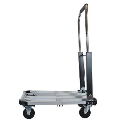 China Storage 150kg Load Four Wheels Commercial Warehouse Home Use Folding Trolley Cart for sale