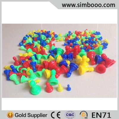 China Colorful Plastic Chess Pieces Halma Jumping Chess Pawn for sale