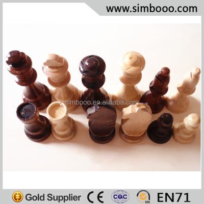 China Education; Fun Wooden Chess Pieces with Fiber Chess Set King Queen Rook Bishop 4cm Knight Pawn Base Dia for sale