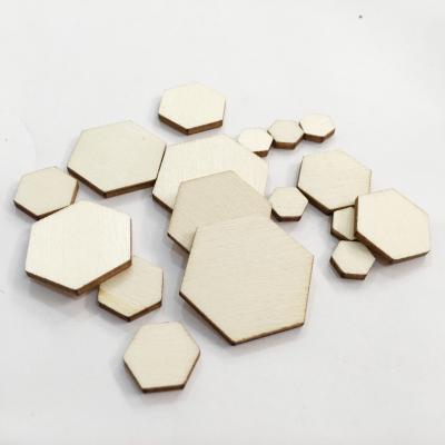 China Chips Decorations Wooden Hexagonal Pieces DIY craft ornaments from Europe for sale