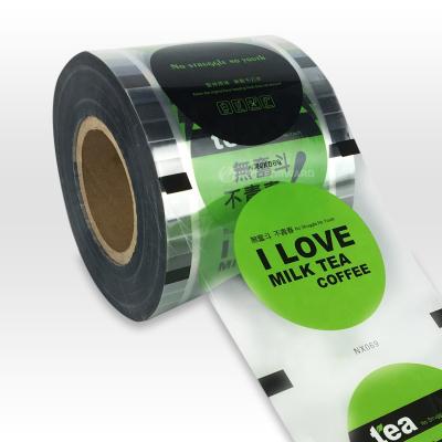 China Customized printed sealing film moisture proof for disposable plastic bubble tea boba cup sealing film milk tea for pp cup for sale