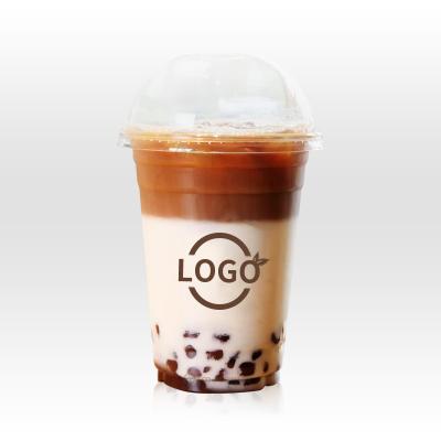 China Disposable eco-friendly custom bubble tea cup with lids 12oz coffee cups hard boba 16oz reusable custom cup for sale