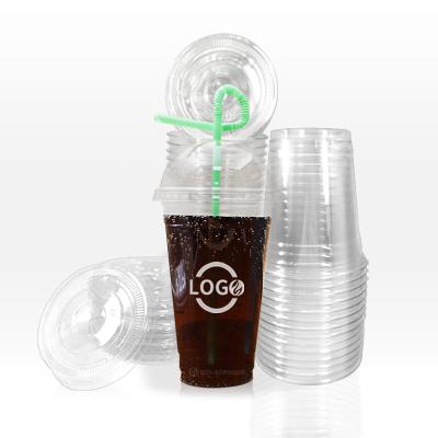 China Cups With Straws All Size Can Be Custom Plastic Pet Cups With Logo Disposable To Go Cups for sale