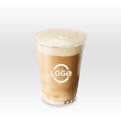 China Eco-friendly disposable PET plastic cup with lids custom logo printed boba milk tea cups bubble tea cup for sale