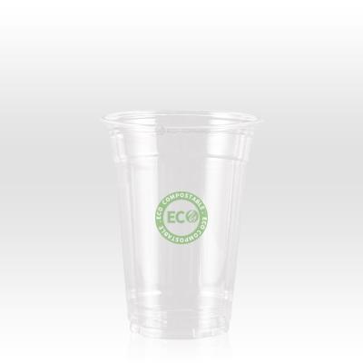 China Disposable Eco Friendly Custom Plastic Drink Milk Tea Cups With Lids Compostable Logo Printed 100% Biodegradable Pla Cup for sale