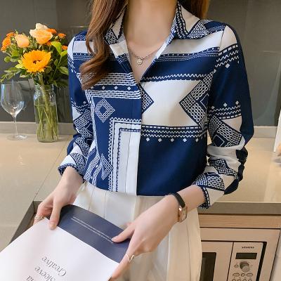 China Spring Autumn Long Sleeve Shirts Tops Blusas Mujer Blouses 2021 Fashion Printing Ladies Women QUICK DRY Shirts for sale