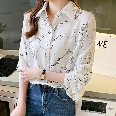 China Fashion Printing Ladies Shirts Breathable Women's Blouses Spring Autumn Long Sleeve Shirts Tops Blusas Mujer for sale