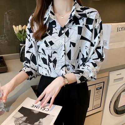 China Fashion Printing Ladies Shirts Breathable Women's Blouses Spring Autumn Long Sleeve Shirts Tops Blusas Mujer for sale