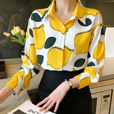 China Fashion Printing Ladies Shirts Breathable Women's Blouses Spring Autumn Long Sleeve Shirts Tops Blusas Mujer for sale