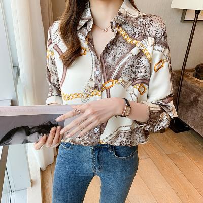 China Fashion Printing Ladies Shirts Breathable Women's Blouses Spring Autumn Long Sleeve Shirts Tops Blusas Mujer for sale