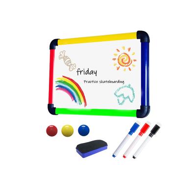 China Customized Cute Children's School/Office/Home Teaching Painting Educational Toys Hit Color Plastic Border Dry Erase White Board Desk for sale