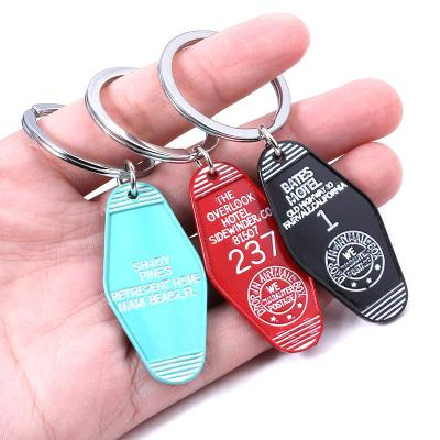 China Custom Logo Hotel Keychain Promotional Gift Pretty Colorful Printing Key Ring Hotel Motel Keychain for sale