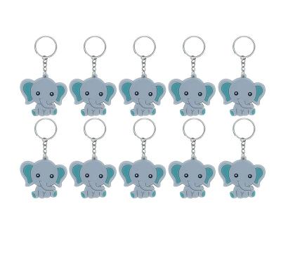 China Bag Gray Rubber Mini Elephant Keychain Promotion Gift Cute Cartoon Animal Children Party Gift Carnival Prize Pendant Pendant for sale