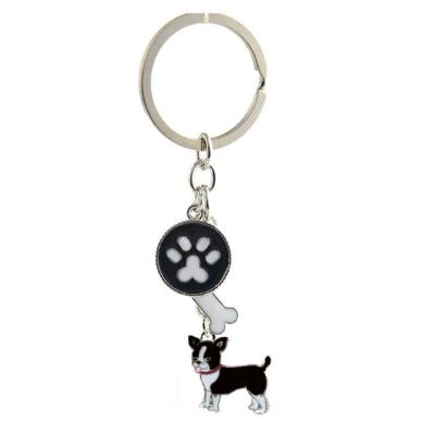 China Promotional gift metal key chain small dog car bag ornaments dog tag chain custom cute metal birthday key chain for sale