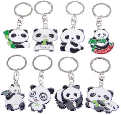 China New design fashion promotion gift logo key chain China cartoon national treasure souvenir cute panda metal custom pendant for sale