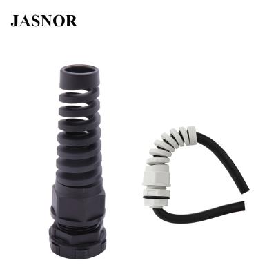 China IP68 P/M Style Nylon Nylon Cable Glands With Spiral Cable Protector for sale