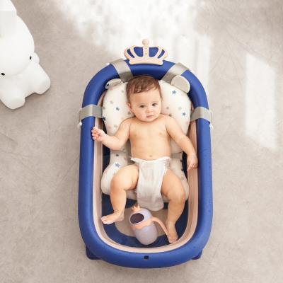 China Folding Safe Material Children's Baby Bathtub Foldable Keep Warm Newborn Bathing Bath Tub Set for sale