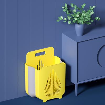 China Eco-friendly Modern Laundry Container Portable Plastic Foldable Laundry Hamper Organizer for sale