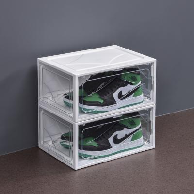 China New Hot Sale Transparent High Quality Shoe Box Plastic Storage Stocked Shoe Box for sale