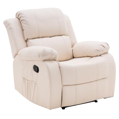 China Style Manual Leather Cream Modern Sofa White Massage Recliner Massage Sofa Chair With PU Leather For Living Room for sale