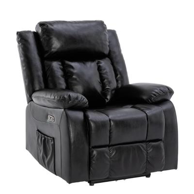 China Luxury Leather Sofa Heat Function Electric Recline Massage Recliner Sofa Adjustable Headrest Home Office Furniture Massage Recliner for sale