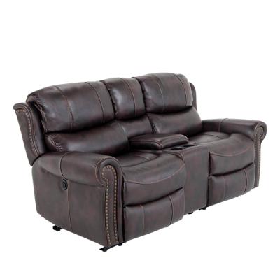 China Massage Style Modern Living Room 2 Seater Recliner Sofa Sectional Home Furniture Recliner Leather Sofa With Coffee Table for sale