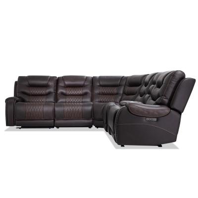 China Genuine Leather Recliner Sofa Set Electric Recliner Luxury European Style Extendable Living Room Corner Sofa for sale