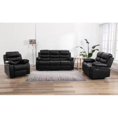 China Modern European Recliner Extended Sofa Living Room Leather Sectional Recliner Sofa Set Style Home Furniture PU for sale