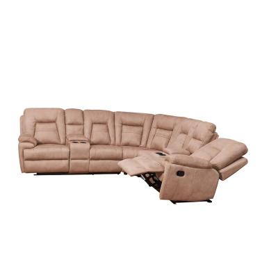 China Manual Massage Salon Furniture Couch Chesterfield Sofa 6 Seater Recliner Sofa Set With Cup Holder for sale