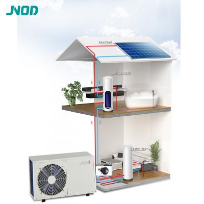 China JNOD Manufacture Outdoor Split Heat Pumps Residential R410A Heater Pump Air To Water Heat Water System for sale