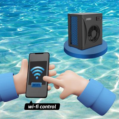 China Outdoor WIFI Control R32 Mini Air To Water Swimming Pool Heat Pump Heaters For Inflatable Portable Swimming Pool for sale