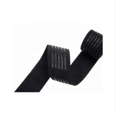 China Custom 8cm Elastic Black Silicone Elastic Clip Strap Elastic Bias For Clothes With 5 Lines for sale