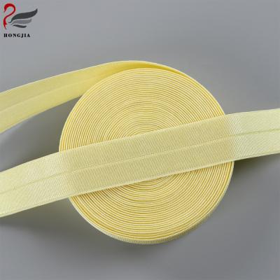 China Elastic Factory Nylon Spandex Grosgrain Fold Over Elastic Bias Binding Band For Garment Bias Shiny Elastic for sale