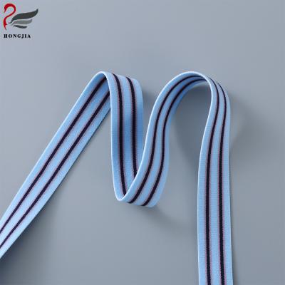 China 1.8cm 2.0cm High Elastic Plush Nylon Spandex Stripe Brush Elastic Bandage For Panties Clothes for sale