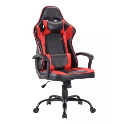 China Adjustable Modern PU Leather Swivel Red Neck Pillow (Height) Lumbar Support Set Racing Chair for sale