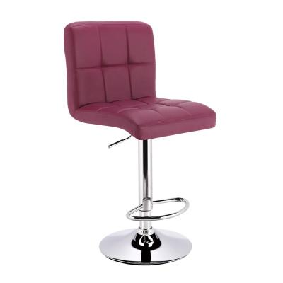 China Modern Contemporary Kitchen PU Style Metal Steel Bar Leather Chair for sale