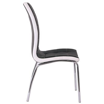 China Contemporary Metal Leather Tube Comfortable PU Leisure Dining Chair for sale