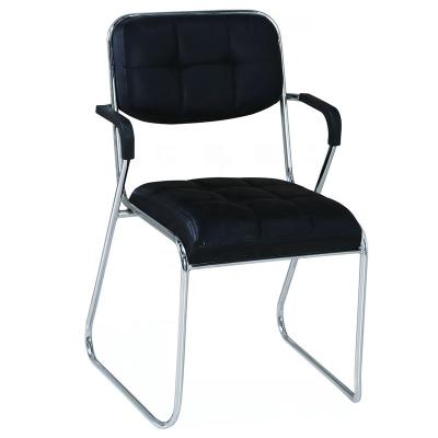 China Professional Cheap Modern Design Black PVC Leather Dining Chair (Height)Adjustable Metal Frame for sale