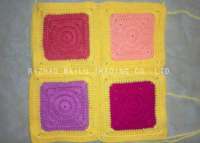 China Softer Multi - Colors Handmade Crochet Blankets , Dobby Crochet Easy Baby Blanket for sale